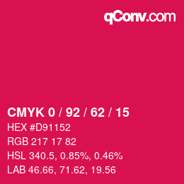 Color code: CMYK 0 / 92 / 62 / 15 | qconv.com
