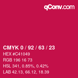 Color code: CMYK 0 / 92 / 63 / 23 | qconv.com