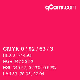 Color code: CMYK 0 / 92 / 63 / 3 | qconv.com