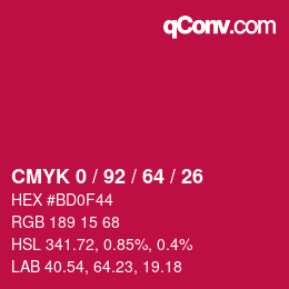 Color code: CMYK 0 / 92 / 64 / 26 | qconv.com