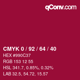 Color code: CMYK 0 / 92 / 64 / 40 | qconv.com