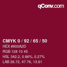 颜色代码: CMYK 0 / 92 / 65 / 50 | qconv.com