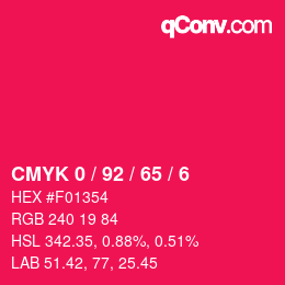 Color code: CMYK 0 / 92 / 65 / 6 | qconv.com