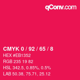 Color code: CMYK 0 / 92 / 65 / 8 | qconv.com