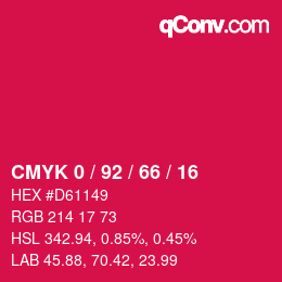 Color code: CMYK 0 / 92 / 66 / 16 | qconv.com