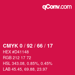 Color code: CMYK 0 / 92 / 66 / 17 | qconv.com