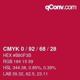 Color code: CMYK 0 / 92 / 68 / 28 | qconv.com