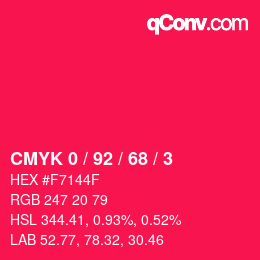 Color code: CMYK 0 / 92 / 68 / 3 | qconv.com