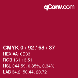 Color code: CMYK 0 / 92 / 68 / 37 | qconv.com
