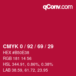 Color code: CMYK 0 / 92 / 69 / 29 | qconv.com