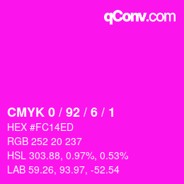 Color code: CMYK 0 / 92 / 6 / 1 | qconv.com