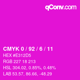 カラーコード: CMYK 0 / 92 / 6 / 11 | qconv.com