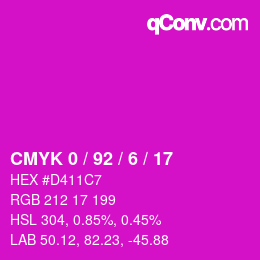 カラーコード: CMYK 0 / 92 / 6 / 17 | qconv.com
