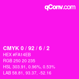 Color code: CMYK 0 / 92 / 6 / 2 | qconv.com