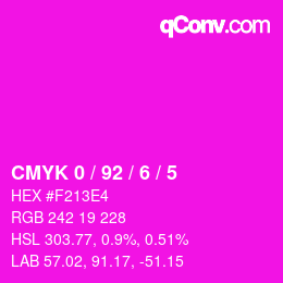 カラーコード: CMYK 0 / 92 / 6 / 5 | qconv.com