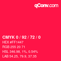 Color code: CMYK 0 / 92 / 72 / 0 | qconv.com