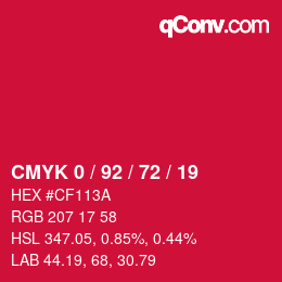 Color code: CMYK 0 / 92 / 72 / 19 | qconv.com