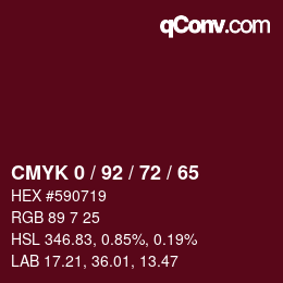 Color code: CMYK 0 / 92 / 72 / 65 | qconv.com