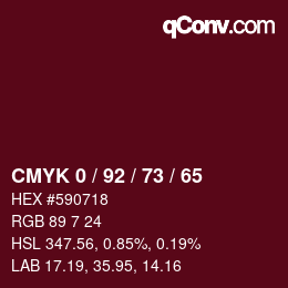 Color code: CMYK 0 / 92 / 73 / 65 | qconv.com
