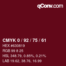 Color code: CMYK 0 / 92 / 75 / 61 | qconv.com