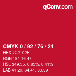 Color code: CMYK 0 / 92 / 76 / 24 | qconv.com