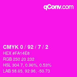 Color code: CMYK 0 / 92 / 7 / 2 | qconv.com