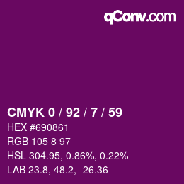 Color code: CMYK 0 / 92 / 7 / 59 | qconv.com