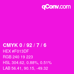 Farbcode: CMYK 0 / 92 / 7 / 6 | qconv.com