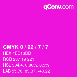 Color code: CMYK 0 / 92 / 7 / 7 | qconv.com
