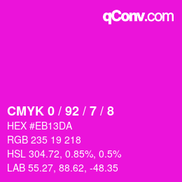 Farbcode: CMYK 0 / 92 / 7 / 8 | qconv.com