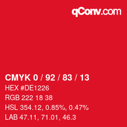Color code: CMYK 0 / 92 / 83 / 13 | qconv.com