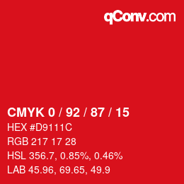 Color code: CMYK 0 / 92 / 87 / 15 | qconv.com