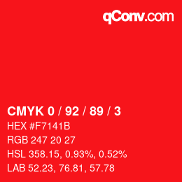 Color code: CMYK 0 / 92 / 89 / 3 | qconv.com