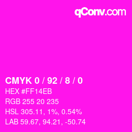 Farbcode: CMYK 0 / 92 / 8 / 0 | qconv.com