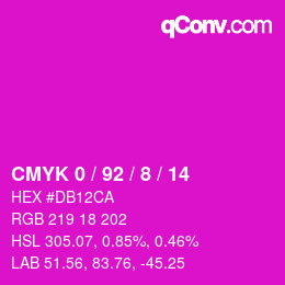 カラーコード: CMYK 0 / 92 / 8 / 14 | qconv.com