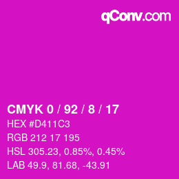 Color code: CMYK 0 / 92 / 8 / 17 | qconv.com