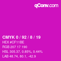 Color code: CMYK 0 / 92 / 8 / 19 | qconv.com