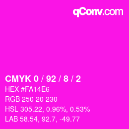 Color code: CMYK 0 / 92 / 8 / 2 | qconv.com