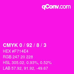 カラーコード: CMYK 0 / 92 / 8 / 3 | qconv.com