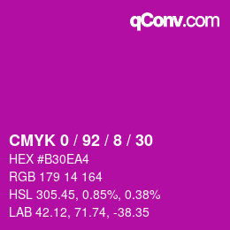 Color code: CMYK 0 / 92 / 8 / 30 | qconv.com