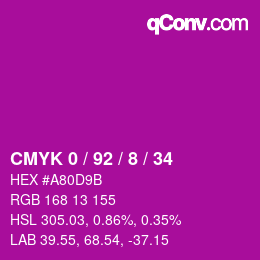 Color code: CMYK 0 / 92 / 8 / 34 | qconv.com