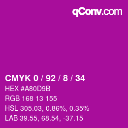 Código de color: CMYK 0 / 92 / 8 / 34 | qconv.com