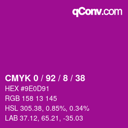 Color code: CMYK 0 / 92 / 8 / 38 | qconv.com
