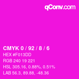 颜色代码: CMYK 0 / 92 / 8 / 6 | qconv.com