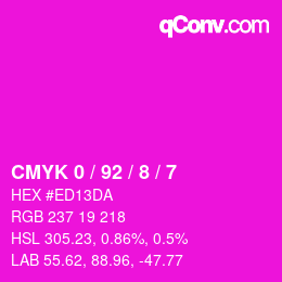 Color code: CMYK 0 / 92 / 8 / 7 | qconv.com