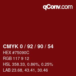 Color code: CMYK 0 / 92 / 90 / 54 | qconv.com