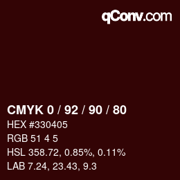 カラーコード: CMYK 0 / 92 / 90 / 80 | qconv.com