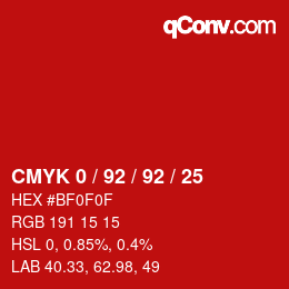 Color code: CMYK 0 / 92 / 92 / 25 | qconv.com