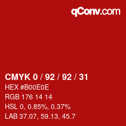 Color code: CMYK 0 / 92 / 92 / 31 | qconv.com
