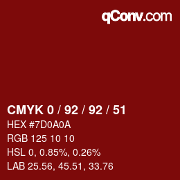 Color code: CMYK 0 / 92 / 92 / 51 | qconv.com
